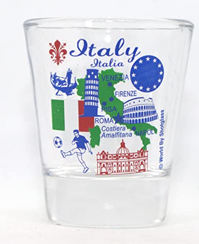 Italy Souvenir Shot Glass - EU Landmarks & Icons 5x6cm