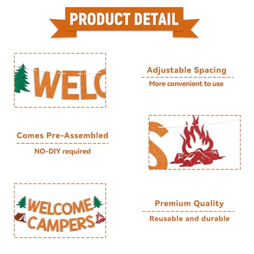 Welcome Campers Banner - Camping Birthday & Party Decor