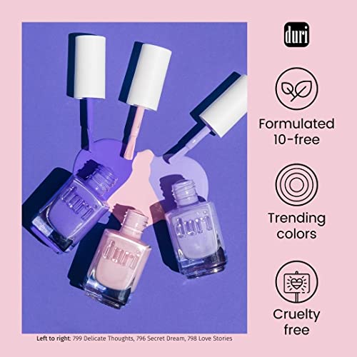 Duri Amethyst Violet Shimmer Nail Polish - Full Coverage, Quick-Dry, Glossy Metallic Finish, 0.45 Fl Oz