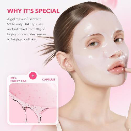 APRILSKIN TXA Pink Capsule Gel Mask - Overnight Hydrating Mask for Uneven Skin Tone, 30g