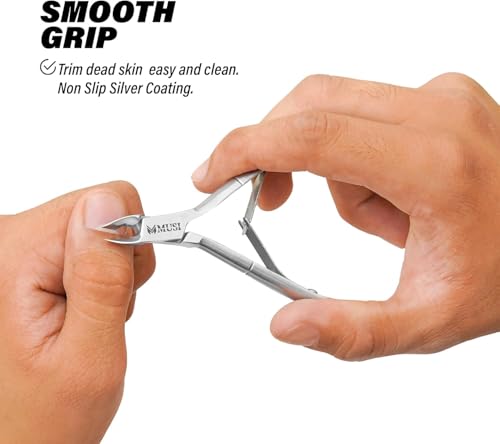 MUSI Stainless Steel Cuticle Nipper - Precision Nail Cutter for Manicure & Pedicure