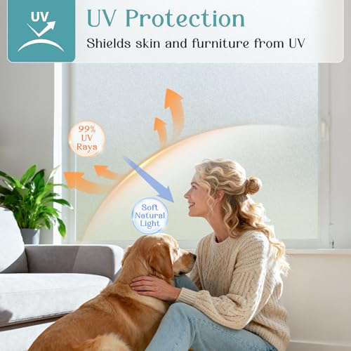 Haton Frosted Window Privacy Film | Static Cling, UV Protection, 17.5" x 118.1"