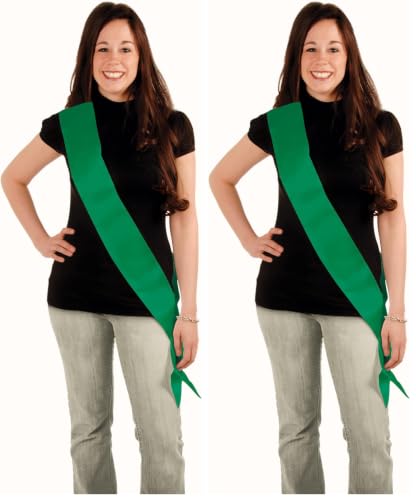 Beistle Green Satin Sash - 33" Elegant Party Accessory