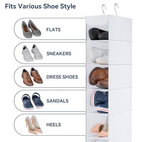 Whitmor 8-Shelf Hanging Shoe Organizer - Space-Saving Closet Rack