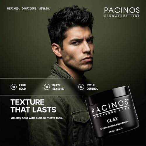 Pacinos Clay Hair Paste - Firm Hold Styling Wax, 4 oz
