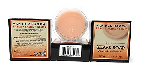 Van Der Hagen Deluxe Shaving Soap, 2.5 oz Bar - 3 Pack