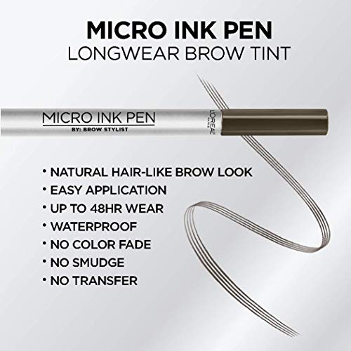 L'Oreal Paris Brow Micro Ink Pen - Longwear Tint, Dark Brunette