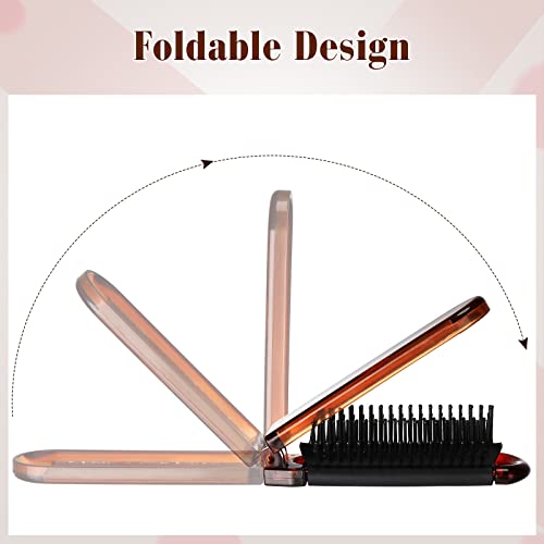 Nuenen Tortoiseshell Folding Travel Hair Brush - 4 Pcs Classic Set
