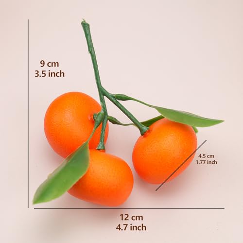 Gresorth Lifelike Artificial Mini Bunch of 5 Orange Tangerines