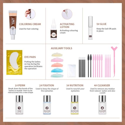 Ehinew Professional Lash Lift and Tint Kit - DIY Eyelash Perming Set