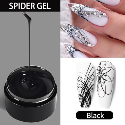 Spider Nail Gel Polish - Black & White Artistic Designs