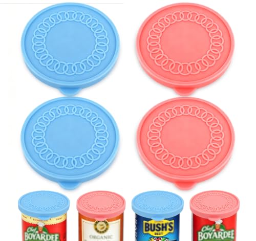 Silicone Can Lids - 4 Pack Reusable 3 Inch Covers for Canned Food