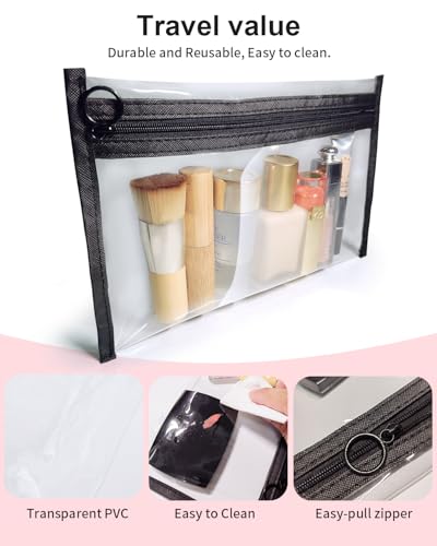 Clear Makeup Bags - 3 Pack Cosmetic Organizers for Travel