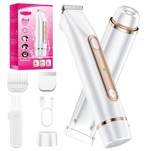 Voivey 2-in-1 Electric Bikini Trimmer & Facial Hair Remover, Waterproof