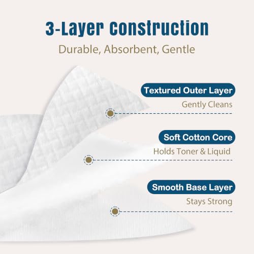 Ourmed Life Large Cotton Pads - 3x3 Makeup Remover, 120 ct