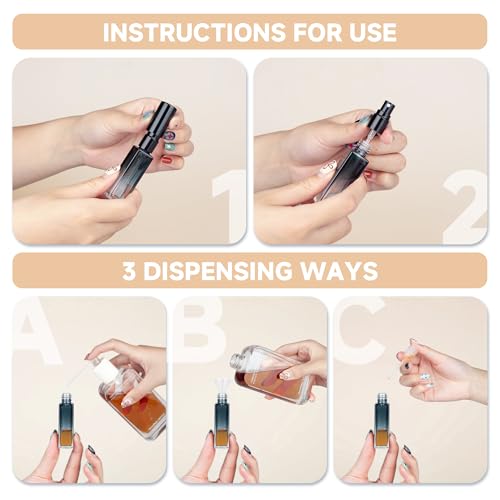 ZIZEMOJA Gradient Blue & Black 3 Pack 10ml Travel Refillable Perfume Bottles Leak-Proof