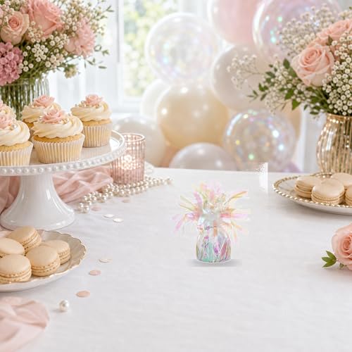 Balloon Weights 6 Pack with Curling Ribbon - Iridescent Metallic 100g
