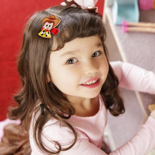 Neujiwo 4PCS Cartoon Hair Clips Set - Handmade Felt & Metal Accessories for Kids & Parties - 2 Pairs Variation
