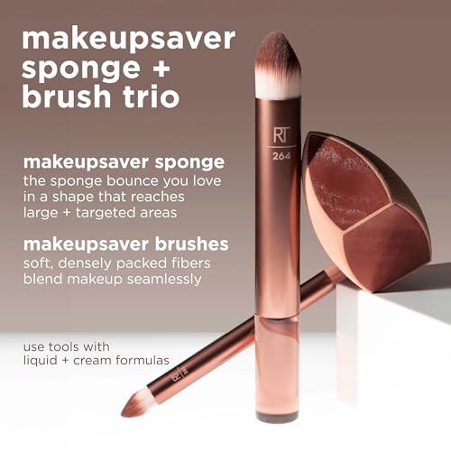 Real Techniques Makeupsaver Sponge & Brush Trio for Flawless Makeup