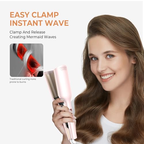 OKWRAP 1.25 Inch Waver Curling Iron - Ionic Ceramic Hair Crimper