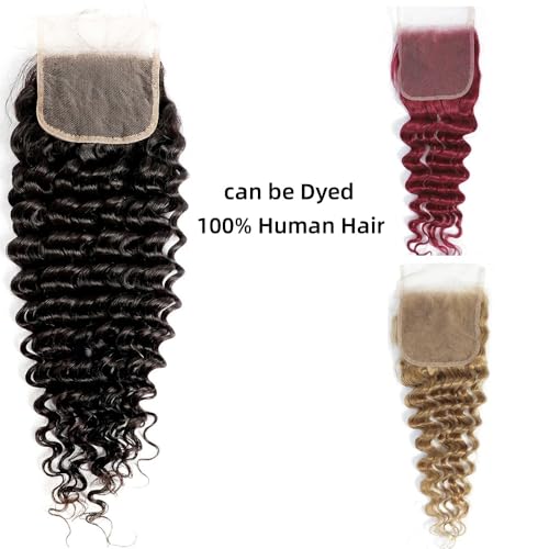 12 Inch Deep Wave HD Lace Closure - Natural Black Brazilian Hair