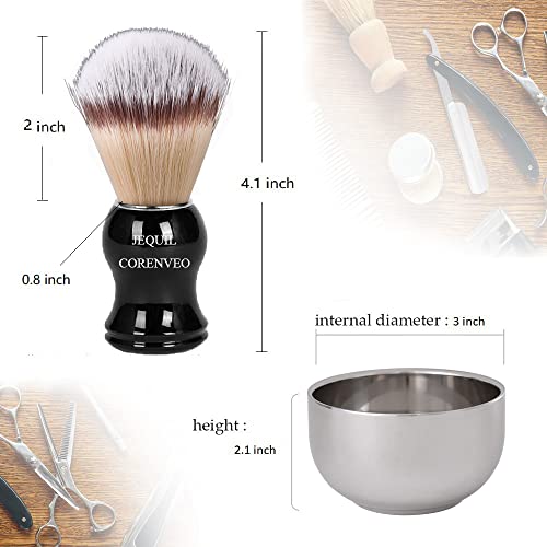 Deluxe Shaving Kit for Men - 3pcs Set with Brush, Bowl & Holder
