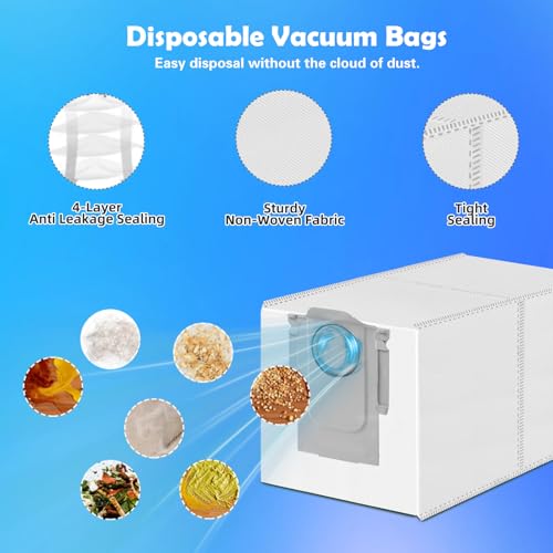 Roborock & Qrevo Vacuum Replacement Parts Kit - 1 Main Brush, 2 Filters, 4 Side Brushes, 4 Mop Pads, 6 Dust Bags