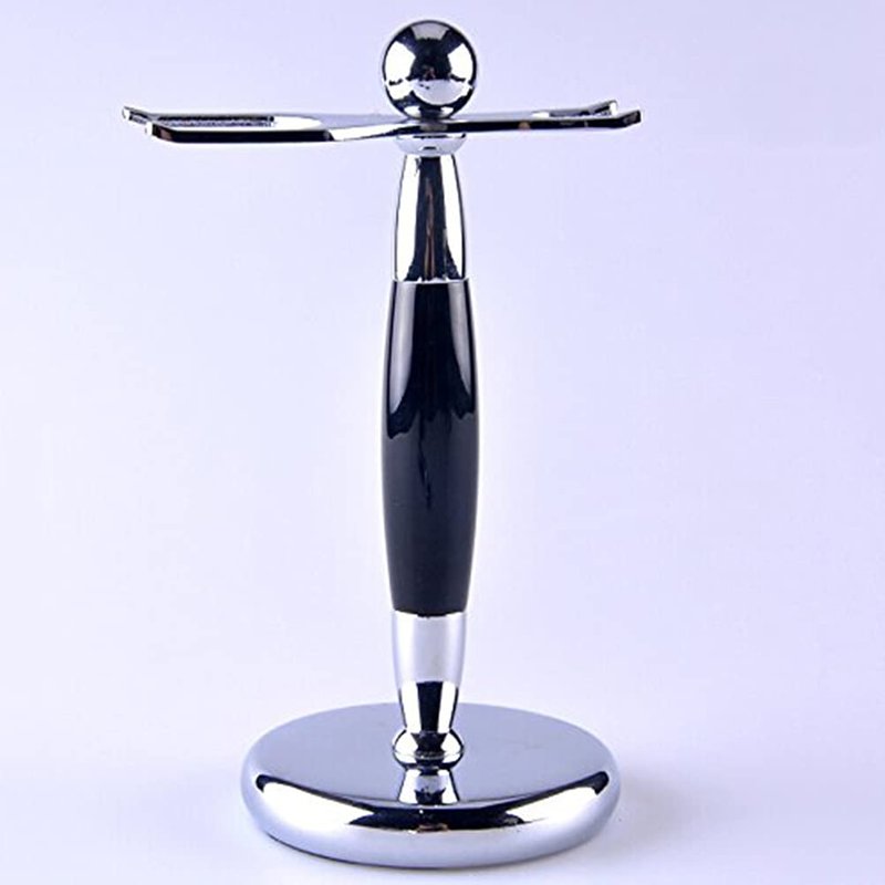 SANWA Grooming Shaving Kit for Men, Deluxe Stainless Steel Shave Razor and Brush Stand with Luxury Shaving Brush Ultra Heavy Acrylic & Steel Handle for Christmas Gift
