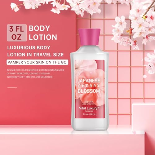 Travel-Sized Japanese Cherry Blossom Spa Gift Set - 3PC Self Care Set for Women