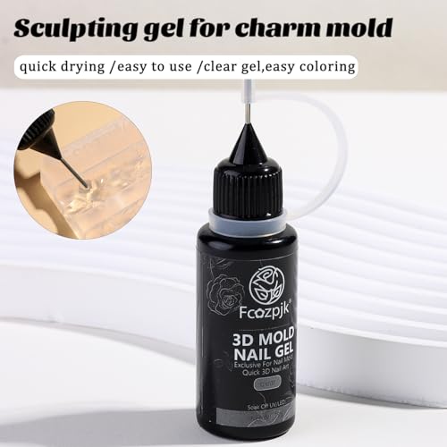 Clear 3D Sculpting Gel for Nail Charms - 15g Quick Dry Formula