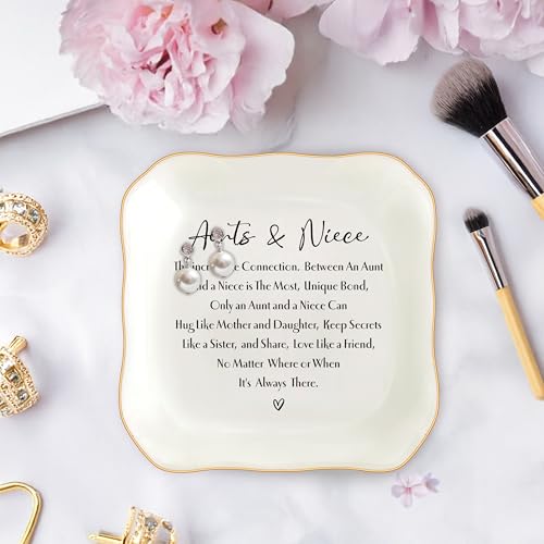 Ceramic Jewelry Dish Trinket Tray for Aunts - Heartfelt Gift
