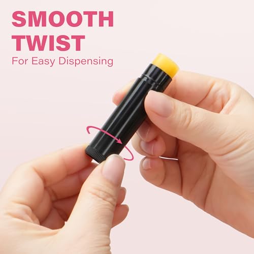 DIY Lip Balm Tubes Kit with Filling Tray & Spatula - 50 Black 4.5ml Containers