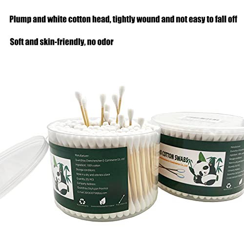 Bamboo Cotton Swabs XL Size - 756pcs Natural Cotton Buds
