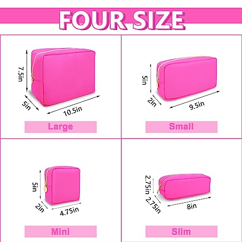 UIXIZQ Large Bubblegum Makeup Bag - Waterproof Nylon Cosmetic & Travel Organizer for Women