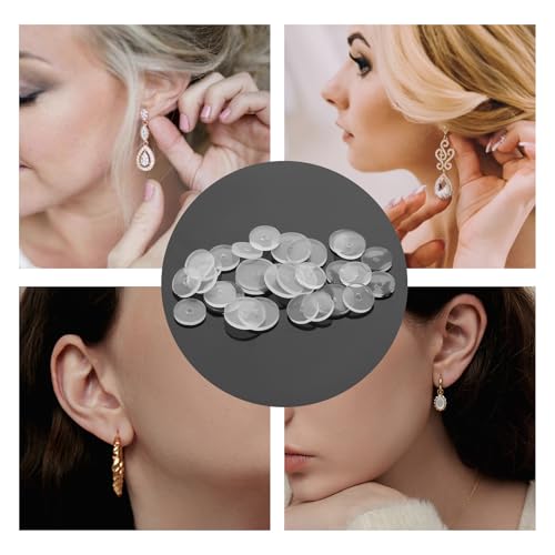 Clear Silicone Piercing Discs 30Pcs - 7mm & 9mm for Healing