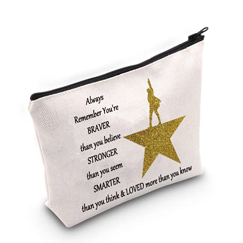 LEVLO Musical Cosmetic Bag - You Are Braver Stronger Smarter Broad Bag