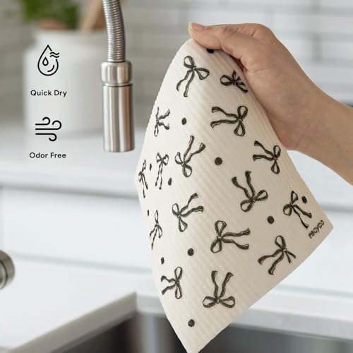 RECYCO Swedish Dishcloths - 6 Pack Washable Kitchen Rags