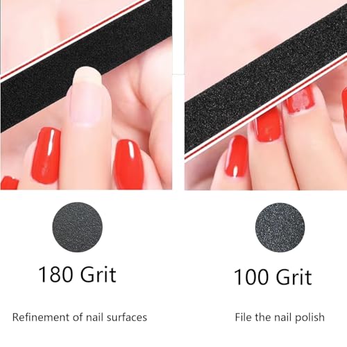 21 Pcs Double-Sided Nail Files 100/180 Grit for Manicures