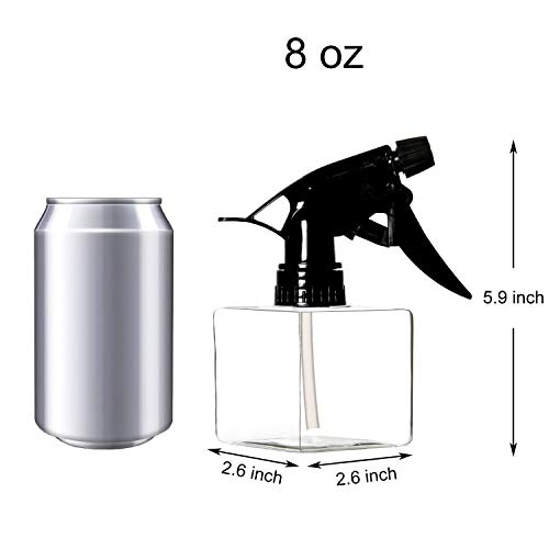 Youngever 8 Ounce Square Spray Bottles - 5 Pack for Hair & Cleaning
