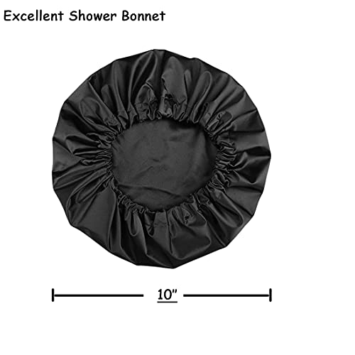 Kids Shower Cap for Curly Hair, Braids, Dreadlocks - Small Dark Black
