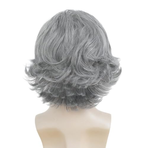 Men's Grey Short Wig - Natural Synthetic Hair for Daily Use