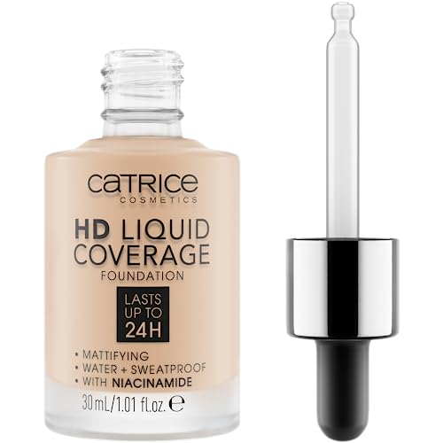 Catrice HD Liquid Coverage Foundation - 24HR Matte Finish, Light Beige