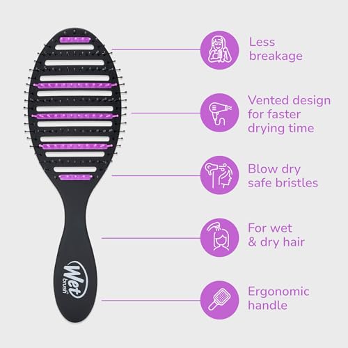 Wet Brush Speed Dry Detangling Hair Brush - Charcoal Infused Bristles