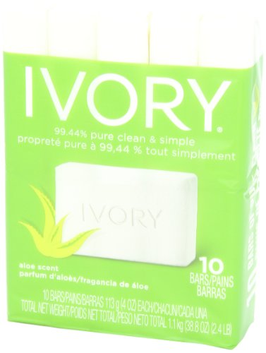 Ivory Bath Size Aloe 4 oz Bar Soap 10-Count - 40 oz Pack (Packaging May Vary)