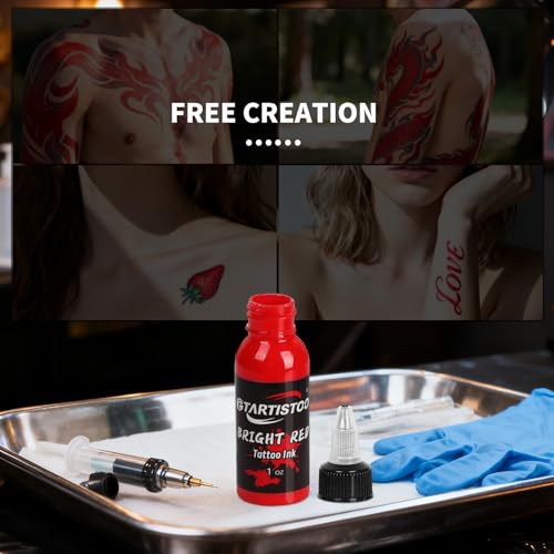 Professional Bright Red Tattoo Ink 1oz | Vegan-Friendly Pigment