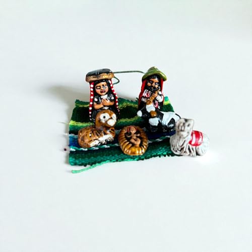 Handmade Peruvian Nativity Set - 6-Piece Christmas Decor