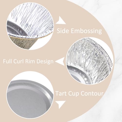 VIHOYOM Aluminum Foil Baking Cups - 150 Pcs, 4 Oz Disposable Muffin Liners