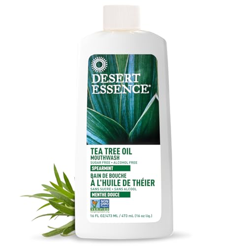 Desert Essence Tea Tree Oil Mouthwash - Alcohol-Free Spearmint, 16 fl oz