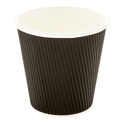 Insulated Ripple Wall Coffee Cups - 25 Count, 8 oz, Black
