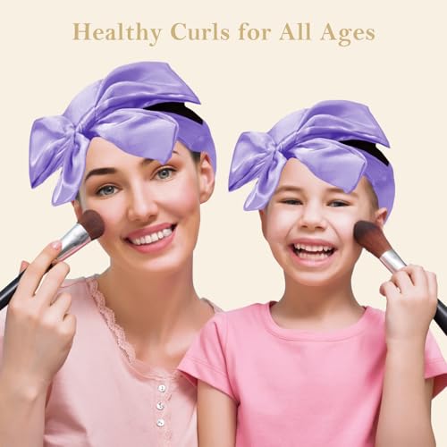 Ystrybo Heatless Curls Overnight Set - 9 PCS Satin Curlers (Purple)